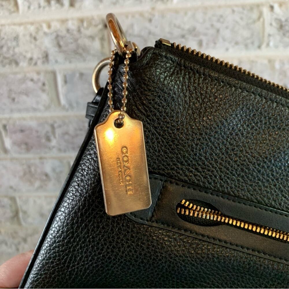 EUC Coach Pebble Leather Mae Crossbody Black with Gold Hardware - Picture 12 of 14